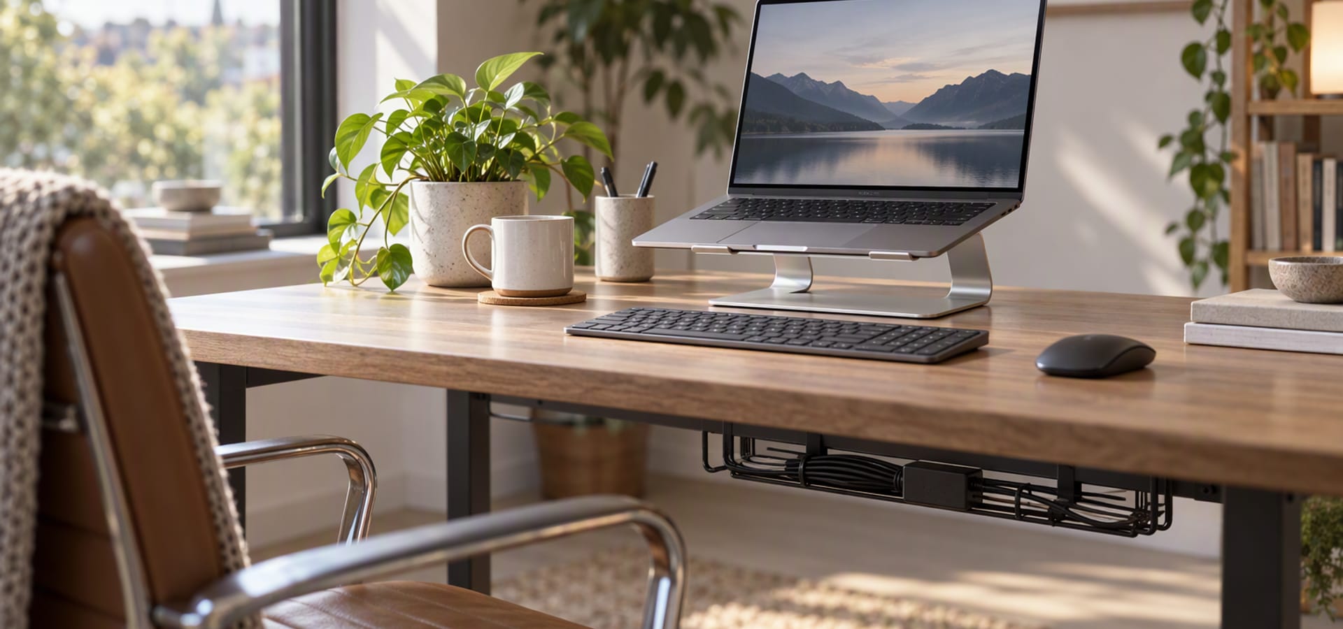 A laptop open on a desk with an email draft on screen